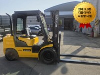 중고지게차 현대 3.3톤 더블타이어 자동발 디젤지게차 145…